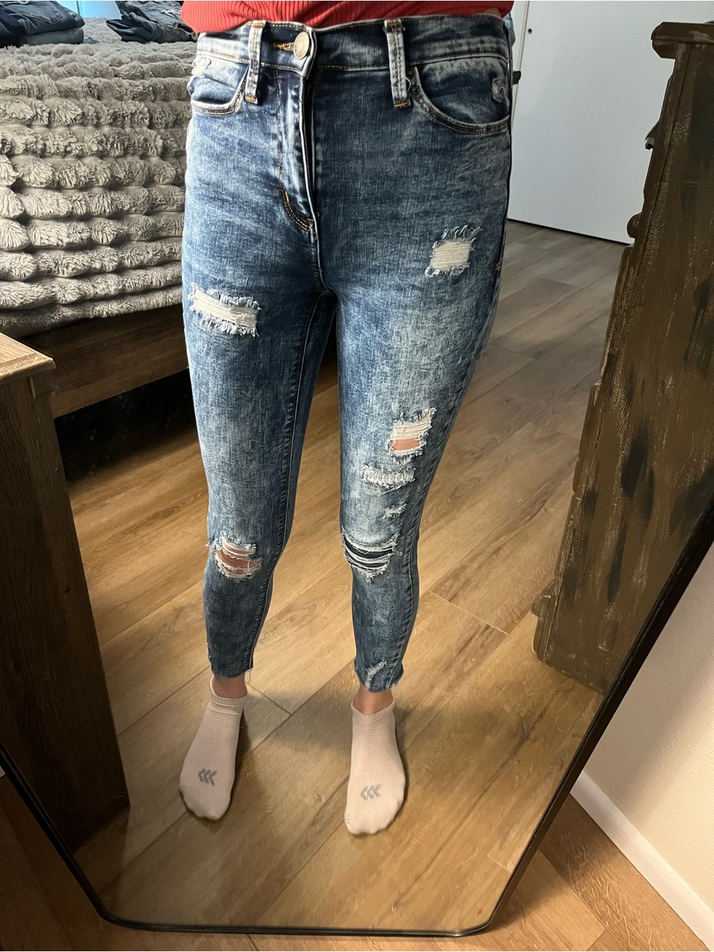 Mudd Distressed Skinny Jeans - Blue Wash